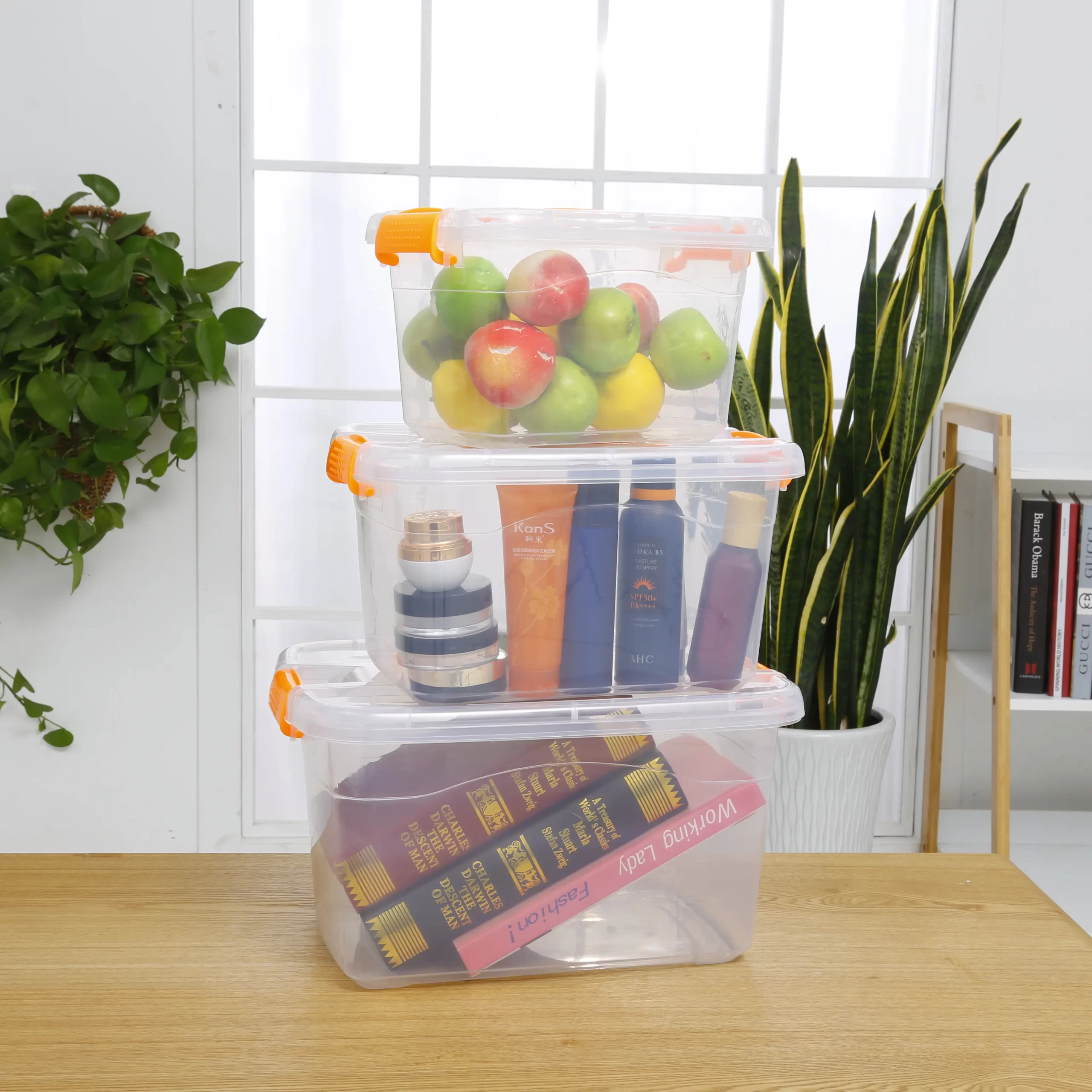 Clear Plastic with Orange Handle